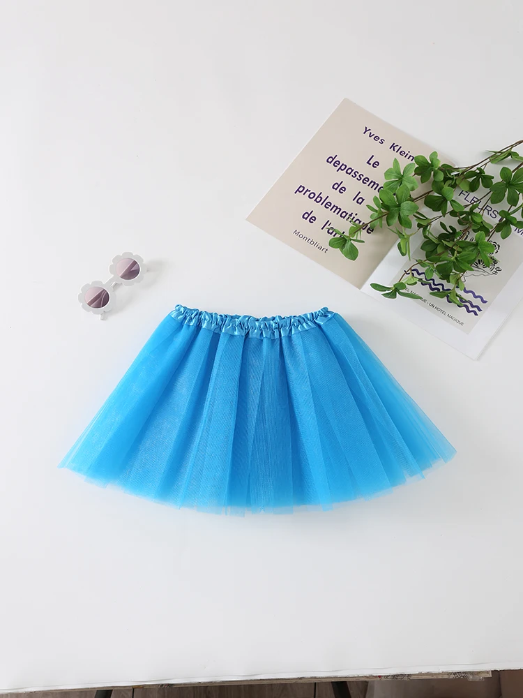 Однотонная короткая юбка для девочек стиль принцессы детская балетная в