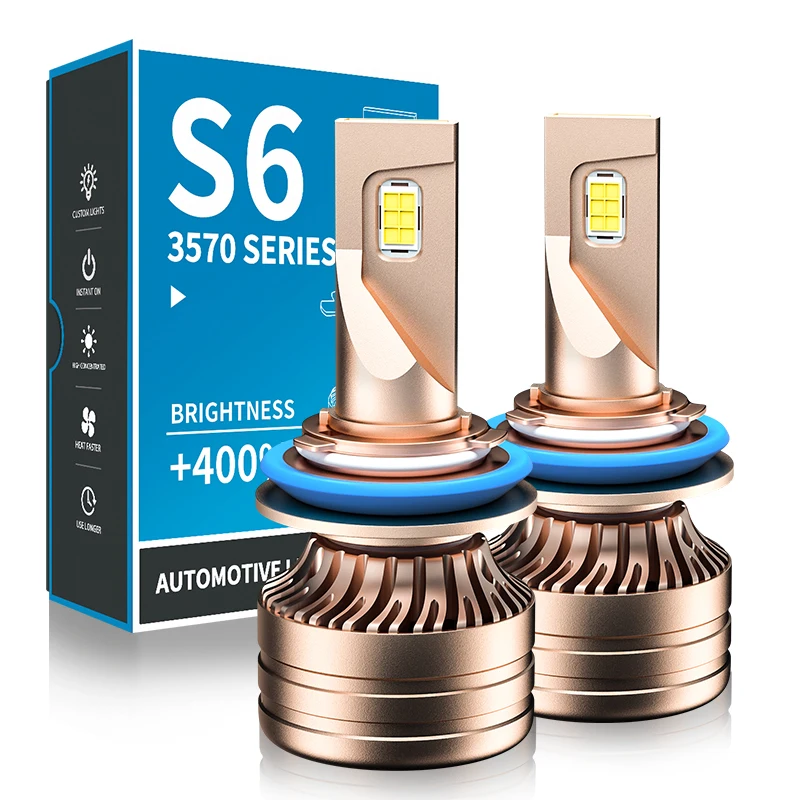 

DLTICG S6 Автомобильные светодиодные фары H7 H4 H1 H11 H3 9012(HIR2) 9005/HB3 9006/HB4 автомобильные аксессуары универсальные лампы для фар 12 в 6000K
