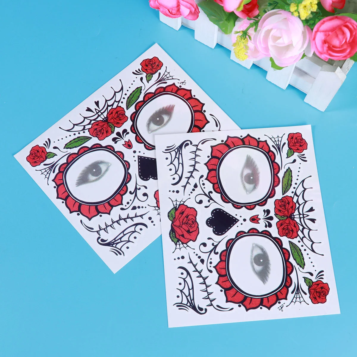 

2 Pcs Men Temporary Tattoos Waterproof Prom Day The Dead Sticker Woman