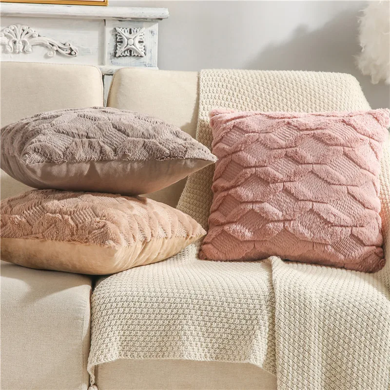 

Cushion Cover Zippered Plush Throw Pillow Case Sham Pillowslip Square Decorative Pillowcase Soft Cushion Case Pillowcase Sham