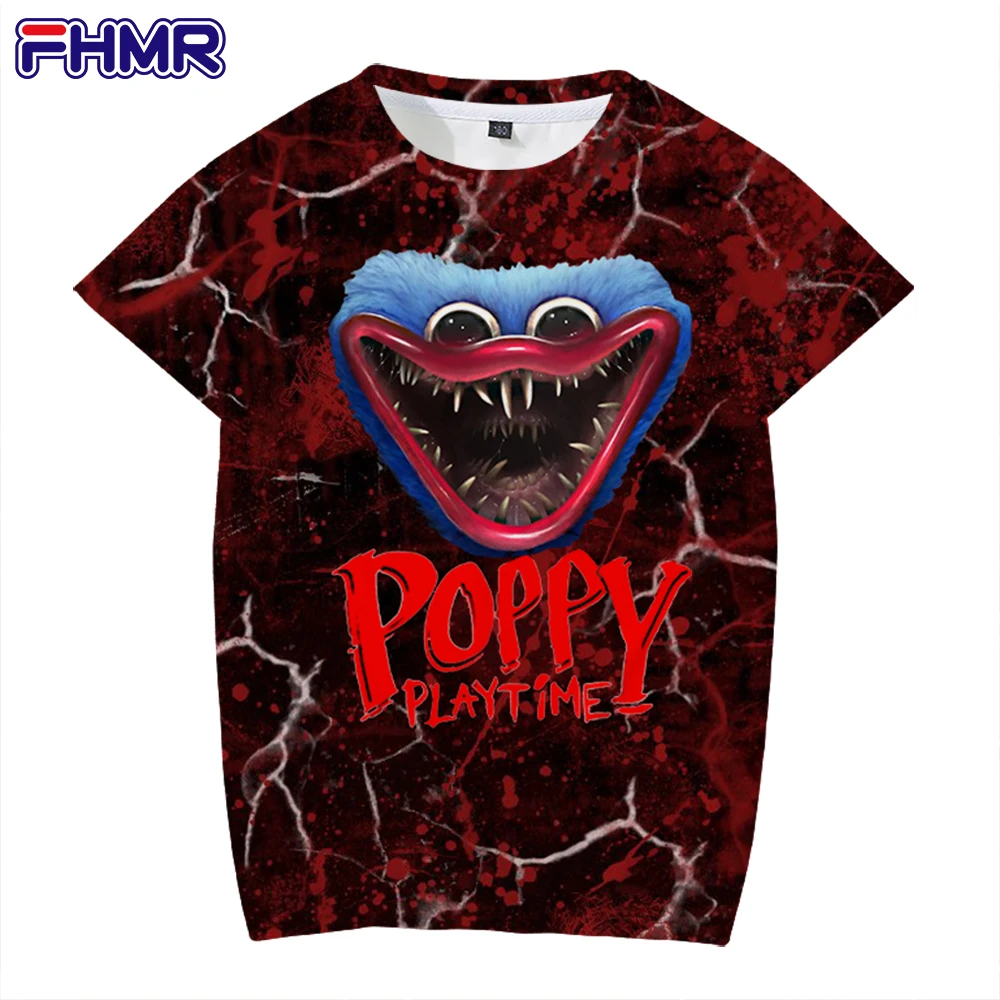 

Poppy Playtime 3D T Shirt Women Men Boys Girls Kids Summer O-neck Short Sleeve Funny Tshirt Huggy Wuggy Graphic Tees Streetwear