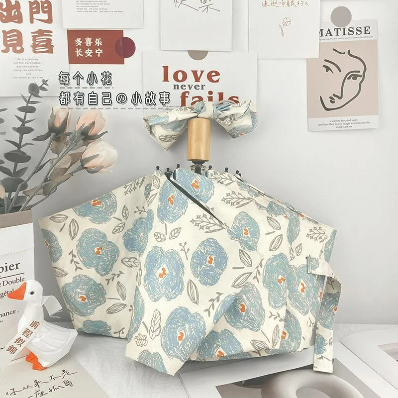 

Автоматический зонт в стиле ретро, маленький автоматический зонт от солнца и дождя, с защитой от ультрафиолета и солнечных лучей, двойного назначения, 2023