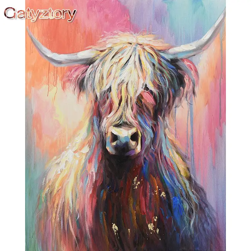 

GATYZTORY Frame Picture Yak Painting By Numbers 40x50cm For Adults Animals Coloring By Numbers Diy Crafts Handwork For Home Art