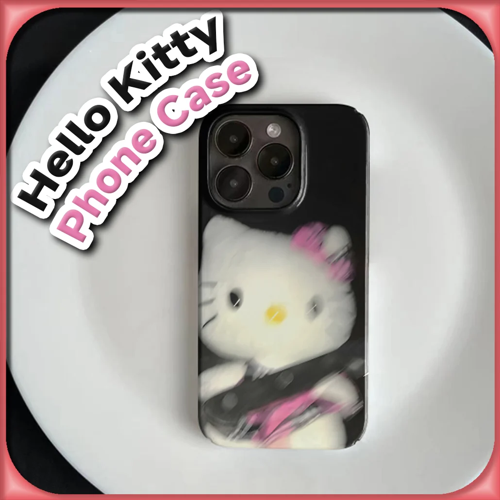 Забавный чехол для телефона Kawaii Creative Hello Kitty iPhone 16 15 14 13 12 11 XS/XR 7/8 Pro Max Sanrio милый