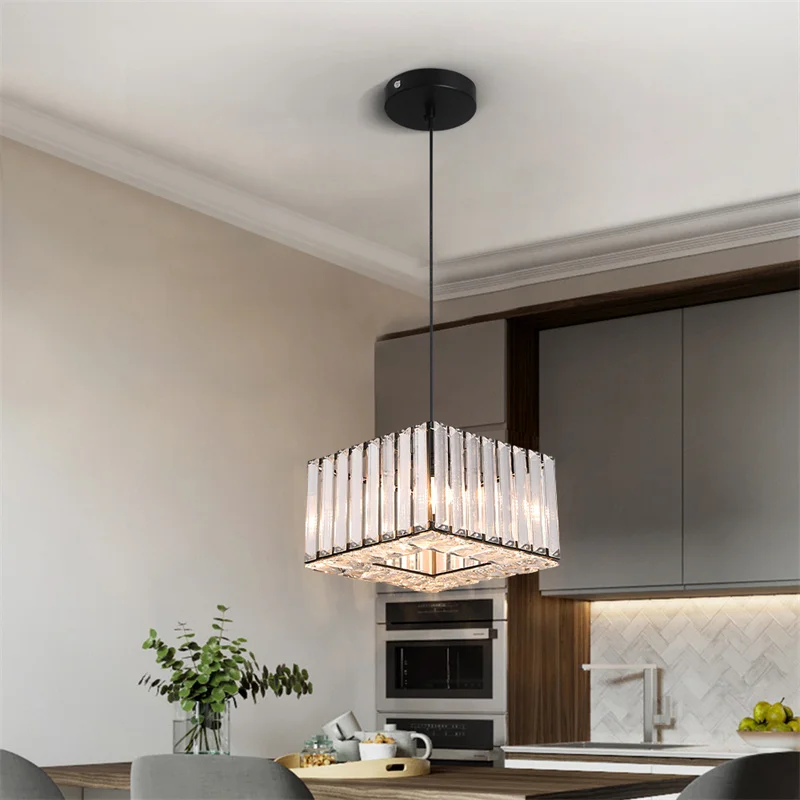 Квадратная Хрустальная подвесная люстра K9 скандинавский комнатный потолочный