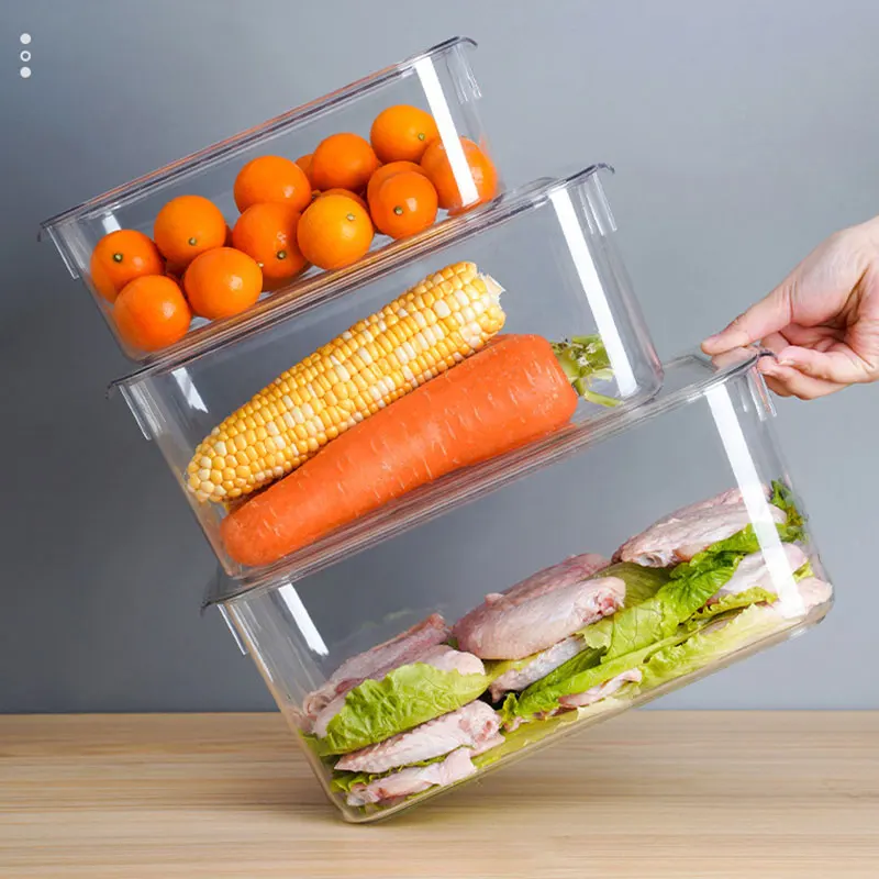 whyy transparent refrigerator organizer food storage boxes egg box fresh keeping with cover for kitchen tool gadgets accessories free global shipping