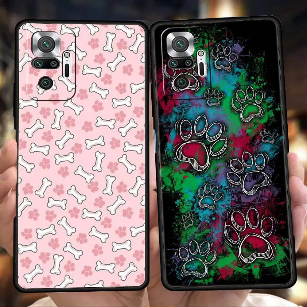 

Dog Footprint Paw Phone Case Cover for Redmi Note 10 11 11T Pro Plus 7 8 8T 9S 9 10S K40 Gaming 9A 9C 9T Pro Plus Soft Shell TPU