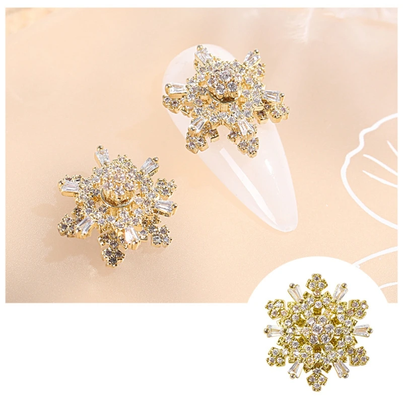 

Fast Spin Rotating Snowflake Nail Art Jewelry Zircon Spinning Rhinestone for 3D Nail Decorations Rotational Nail Charm