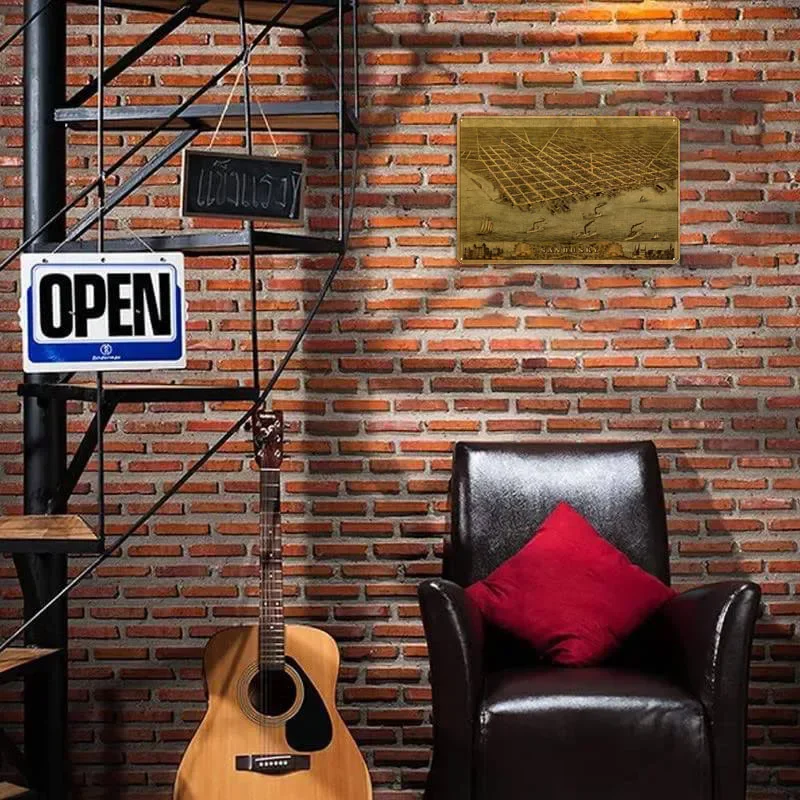 Sandusky карта Огайо 1870 металлический постер декор для ванной комнаты ретро знак