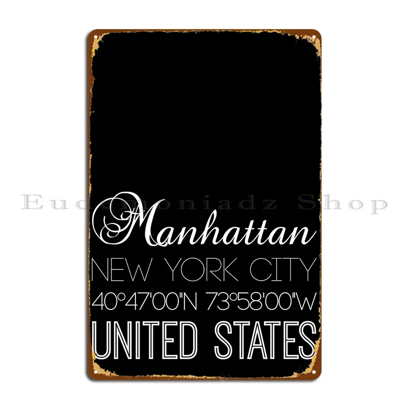 

Манхэттен на черном металле таблички клубный печатный знак паб Настенный декор жестяной знак плакат