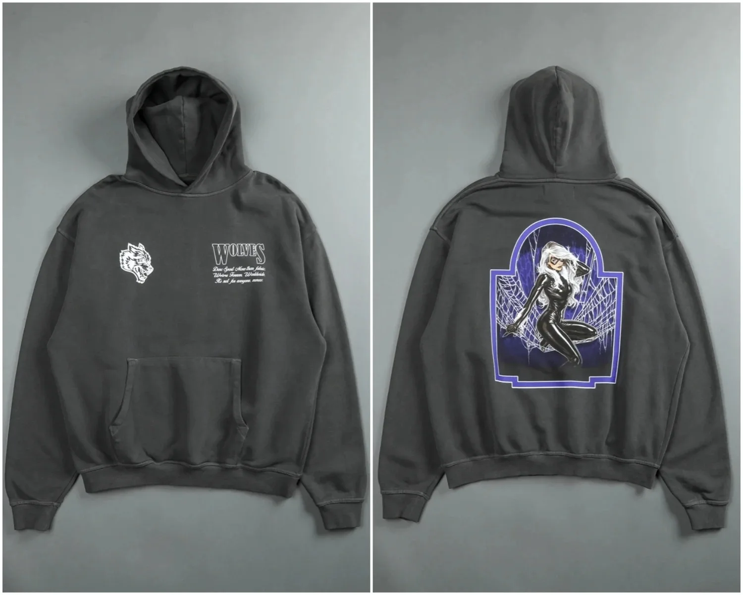 Мужской пуловер с капюшоном и принтом черепа 2024 г 350 хлопок