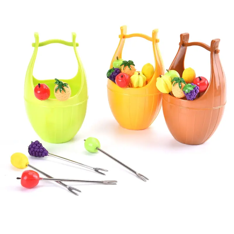 

6pcs/SET Fruit Fork Fruit Toothpick Lunch Cake Dessert Pick for Children Party