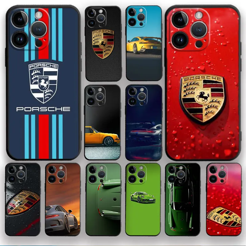 

Porsche Luxurious Sport Car For iPhone 14 13 12 11 Pro X XR XS Max 8 7 6 6S Plus Mini Silicone Case