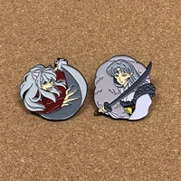 japanese anime inuyasha brooches for clothes lapel pins for backpacks enamel pins decorative badges jewelry accessories