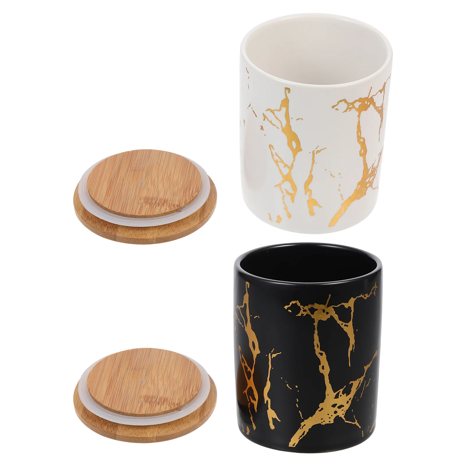 

2 набора банок для хранения продуктов с мраморным рисунком