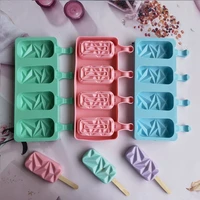 4 cell big size silicone ice cream mold popsicle molds diy homemade ice pop lolly mould dessert cake candle candy baking tools
