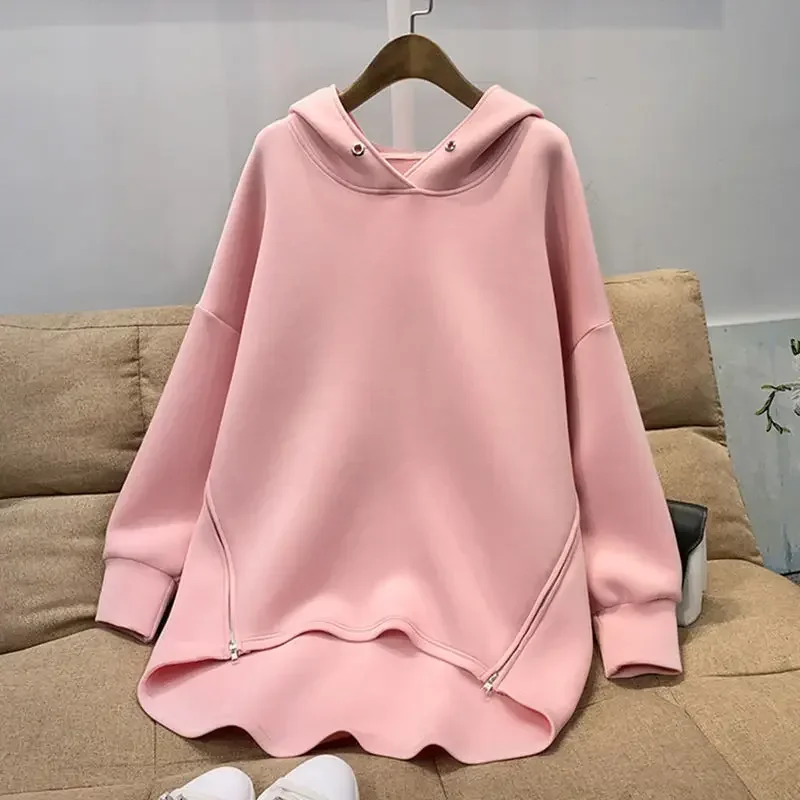 Весенне-осенняя корейская модная хлопковая женская толстовка с капюшоном и