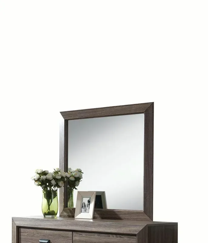 

ACME Lyndon Wooden Frame Mirror in Weathered Gray Grain
