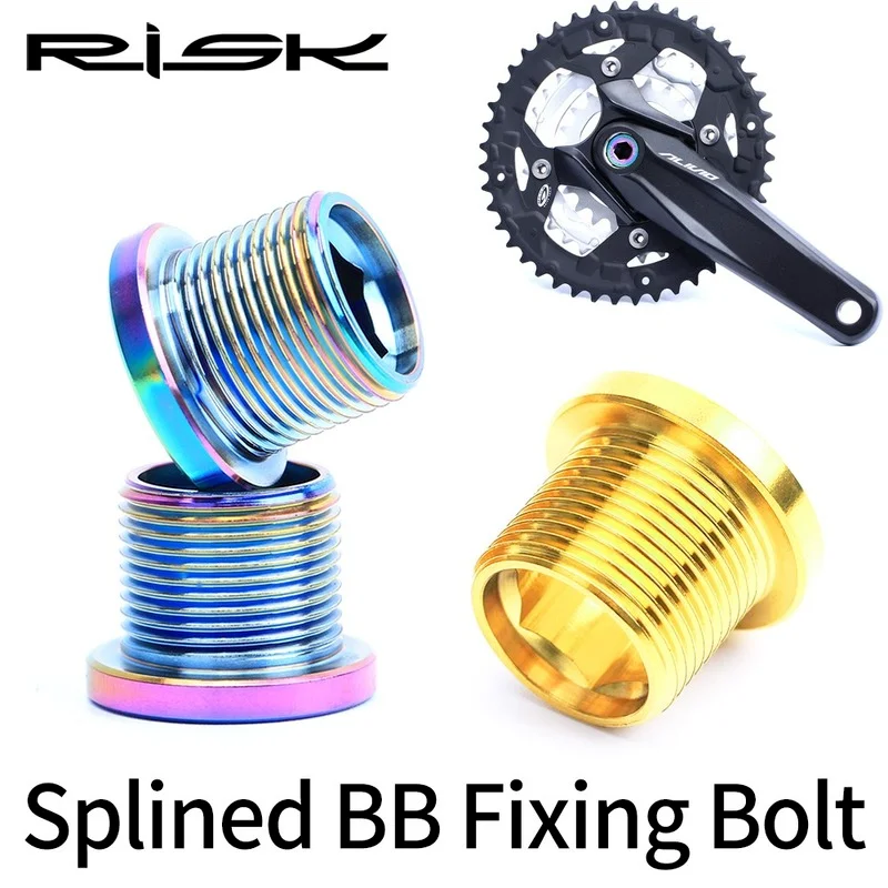 

RISK 2pcs M15*12mm MTB Road Bike Spline Bottom Bracket Bolt Titanium Alloy Spline BB Waterproof Dust-proof Bottom Bracket Screw