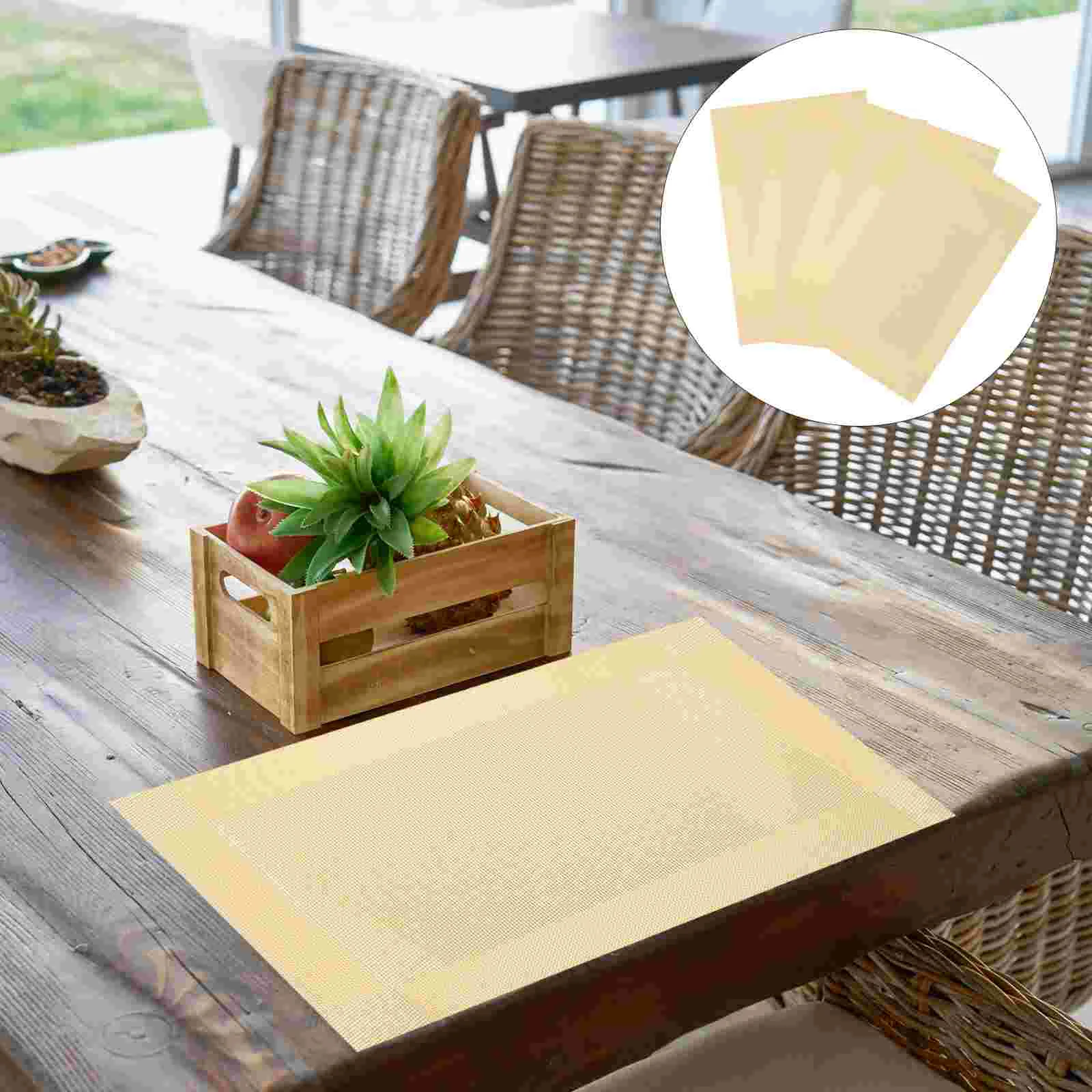 

Placemats Table Mats Dining Patio Mat Dinner Washable Placemat Insulation Bowl Pvc Restaurant Vinyl Decorative Place Creative