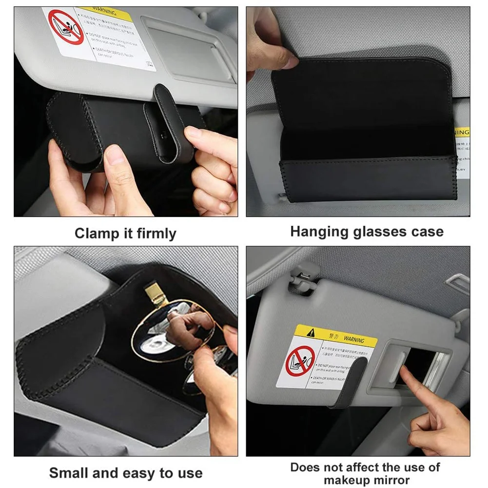 Универсальный автомобильный держатель для солнцезащитных очков кожаный зажим
