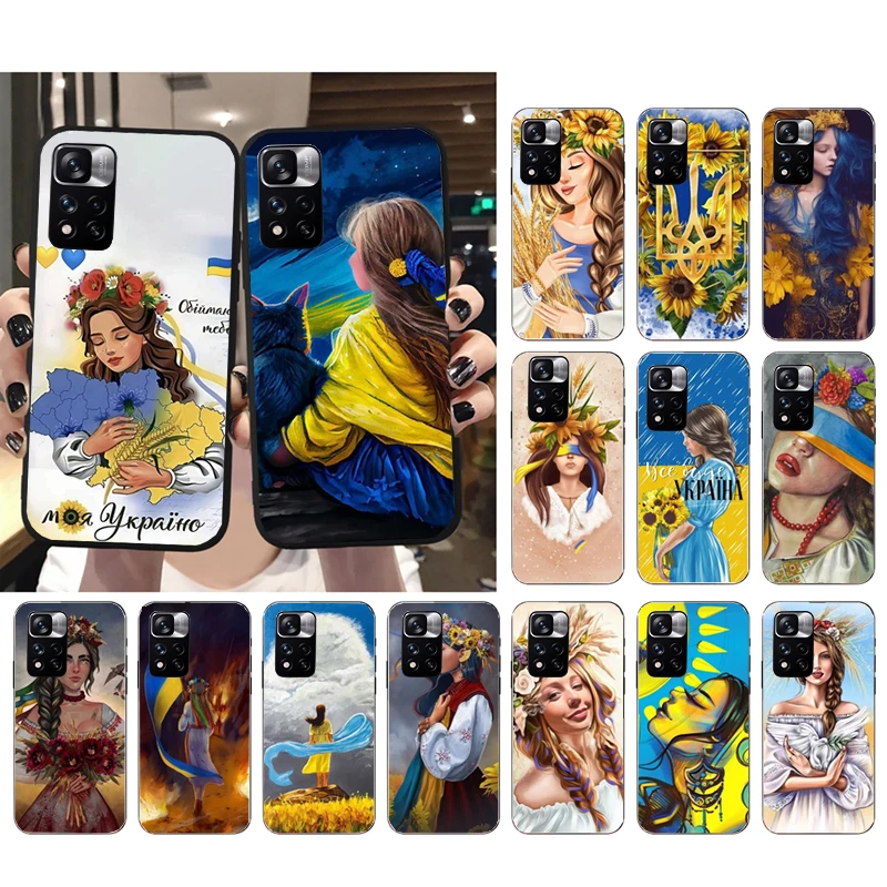 

Phone Case For Xiaomi Redmi Note 11 11S 11T Pro 10 9Pro Note9S 10S Redmi 10 9 10C 9C 9A 9T Ukraine Flag girl Case