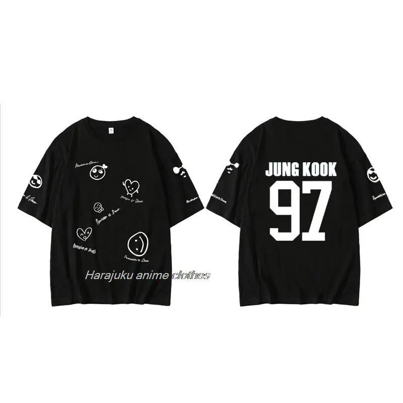 

KPOP JIMIN JUNGKOOK SUGA JIN V T-shirt PTD ON STAGE live singing the same short sleeve T shirt cotton Tops Tees