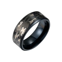 fashion exquisite camouflage color stainless steel ring punk mens finger ring accessories friends party jewelry