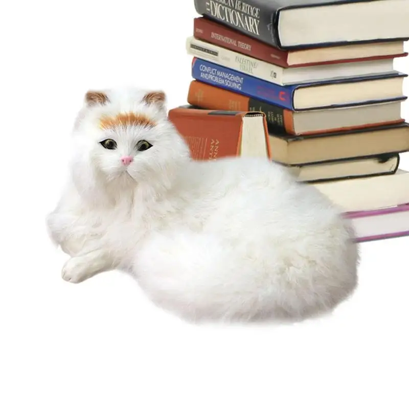 

Simulation Cat Plush Toy Soft Stuffed Kitten Model Fake Cat Indoor Home Decor Realist Animals For Kids Birthday Party Gifts