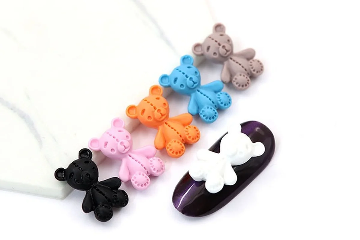 

Nail Art New Cute Small Bear Resin Decoration Cartoon Bears Ornaments Japanese Style Manicure Designs Accessories