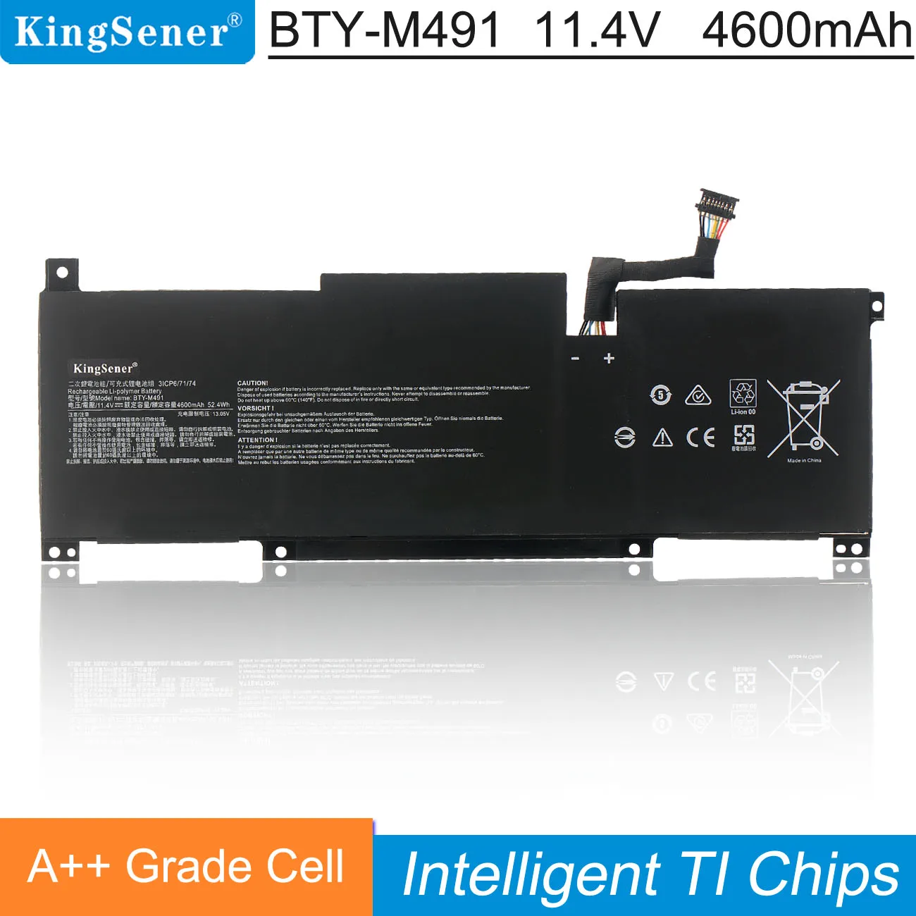 Аккумулятор KingSener для ноутбука MSI Modern 15, BTY-M491 A10M-014 A10RD A11M A10RAS-258 A4MW Prestige14 4600 мАч