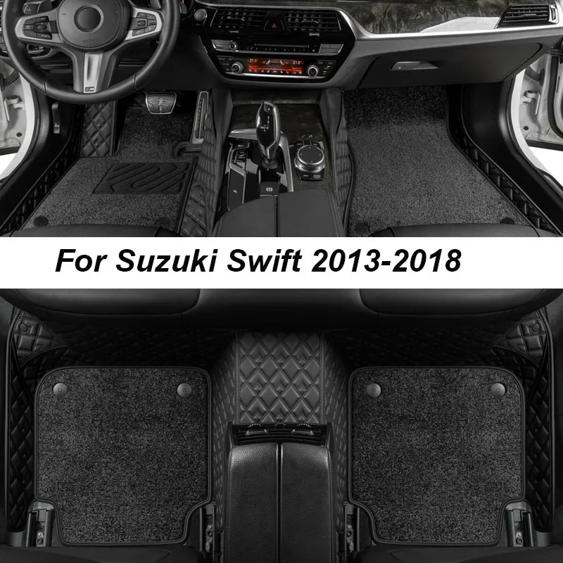 

Custom Luxury Floor Mats For Suzuki Swift 2013-2018 NO Wrinkles Car Mats Accessories Interior Replacement Parts Full Set