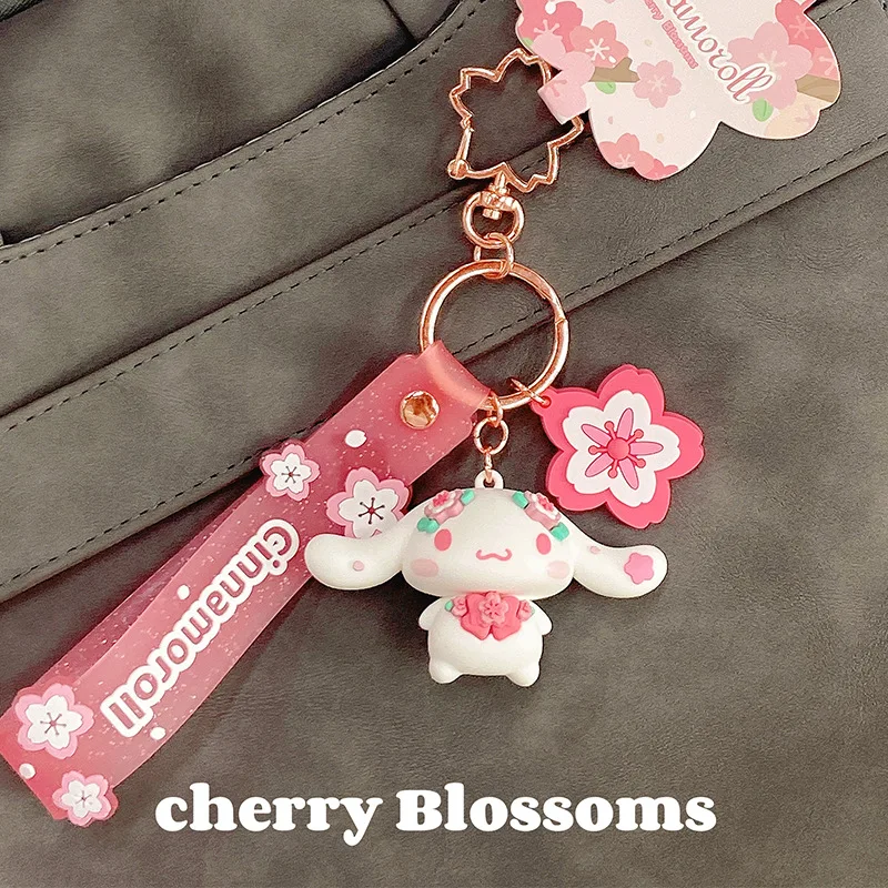 

Genuine Sanrio Keychain Sakura Series Cinnamoroll Melody Hello Kitty Keychain Small Pendant Classmate Gift