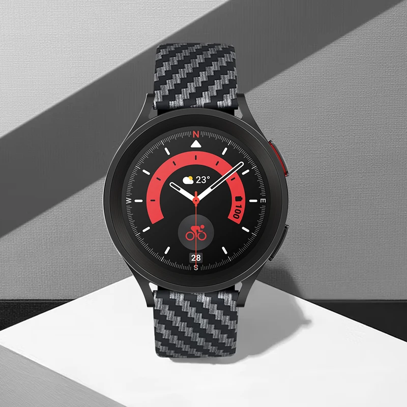 

Ремешок из углеродного волокна для Samsung Galaxy Watch 5/4/Classic/46 мм/42 мм/44 мм/40 мм/3/45 мм/41 мм/Active 2 5 pro 20 мм 22 мм силиконовый ремешок