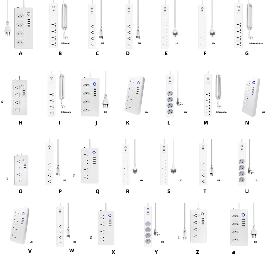 

Удлинитель для смартфона с Wi-Fi, 4 розетки переменного тока, 4 USB-порта