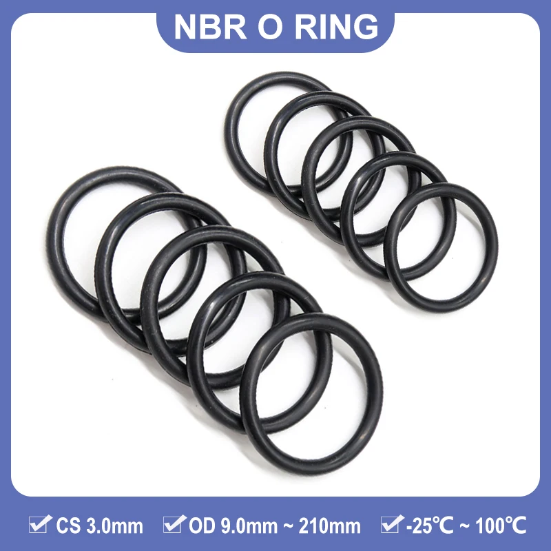 

10/50 шт. NBR уплотнительное кольцо CS 3 мм наружный диаметр 9 мм ~ 210 мм резиновое уплотнительное кольцо шайба сантехническая прокладка маслостойкое высокотемпературное кольцо