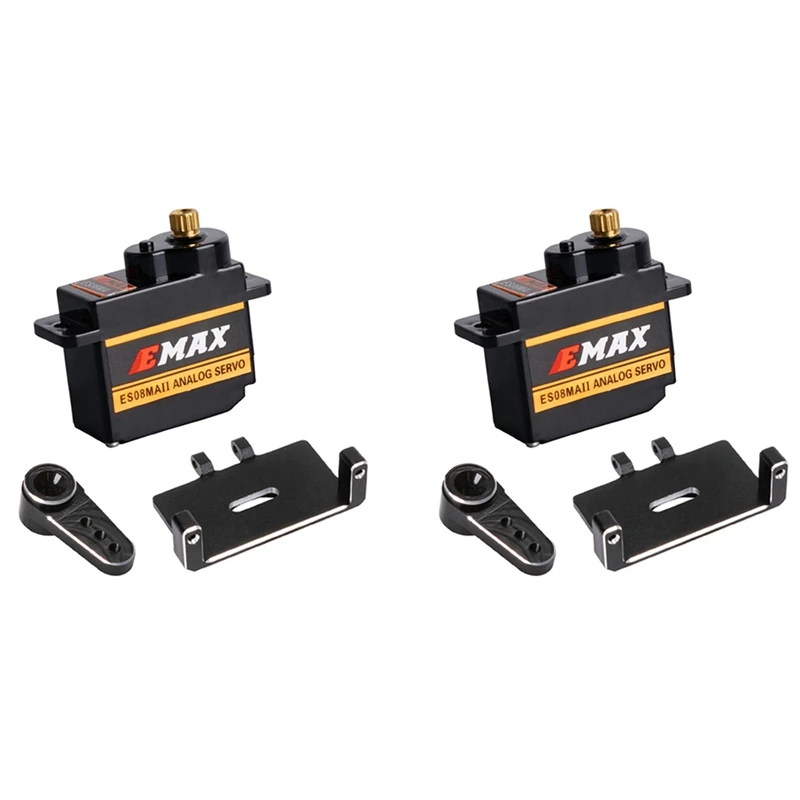 

2X ES08MAII Steering Servo With Servo Mount And Servo Arm For Axial SCX24 1/24 RC Crawler Car Upgrades Parts Accessories