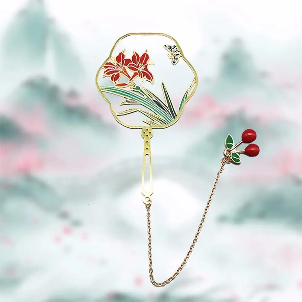 

Retro Fashion Reading Assistant Color Brass Page Label Tassel Book Mark Metal Bookmark Retro Bookmark Chinese Style
