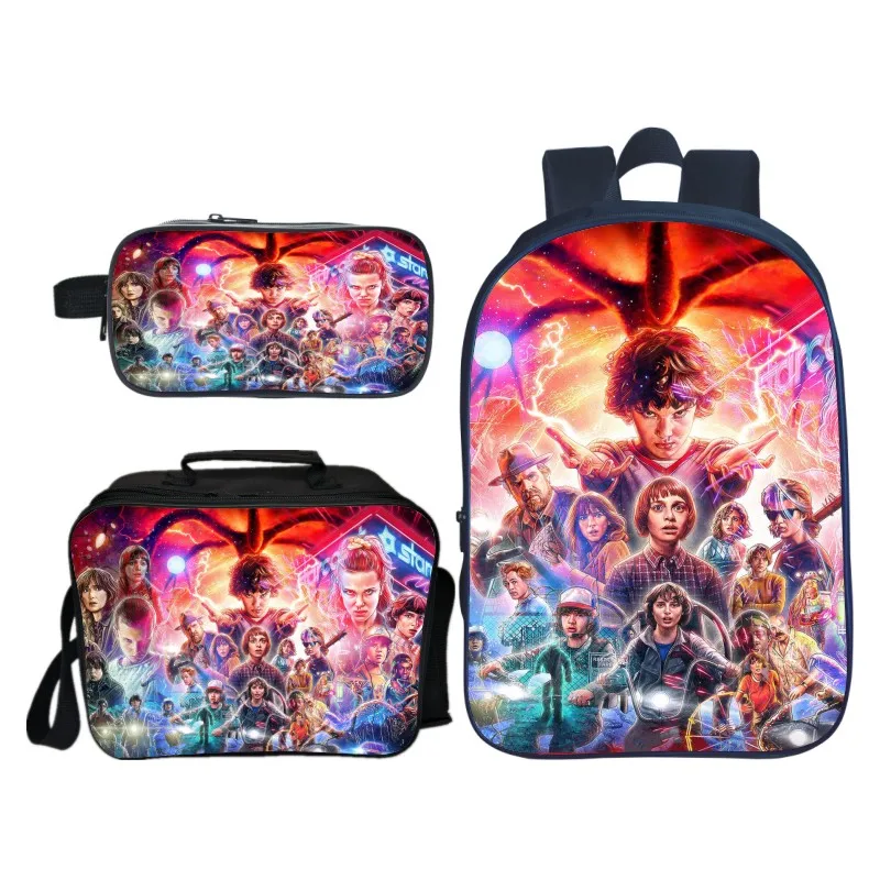 3Pcs/Set Printing 3D Monster Kids School Bags for Children Schoolbag Youth Book Bag Boys Fashion Backpacks