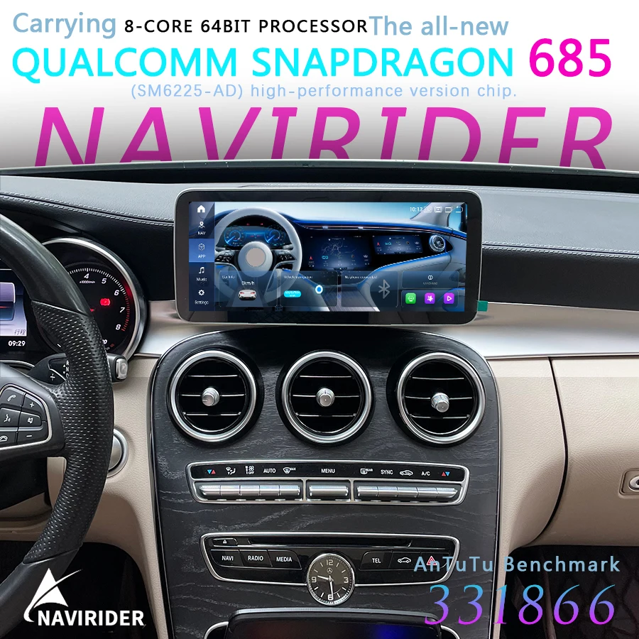 Лучший процессор Android-экран для Benz C Class W205 C180 C200 C220 C300 C350 V W447 GLC X253 Carplay Video Autoradio Head