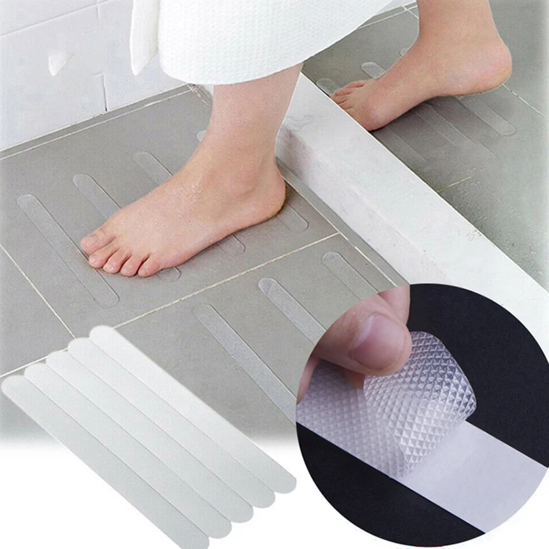 12pcs Anti Slip Strips Transparent Shower Stickers Bath Safety Strips Non Slip Strips for Bathtubs Showers Stairs Floors