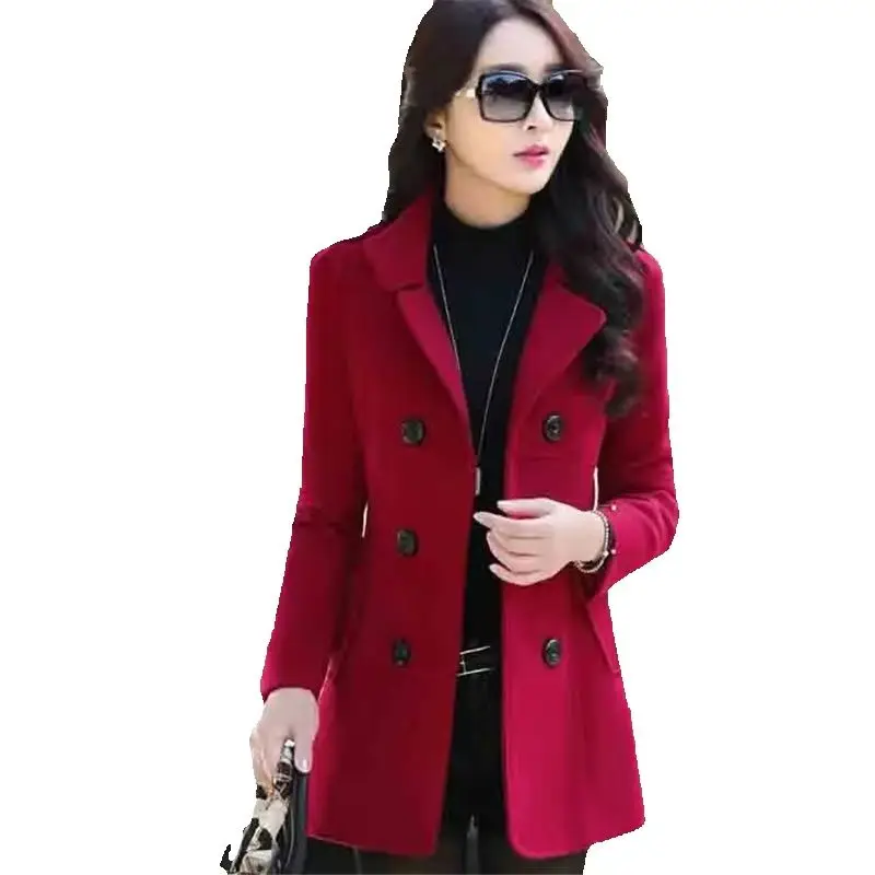 Модное короткое шерстяное пальто женское осенне-зимнее новое корейское