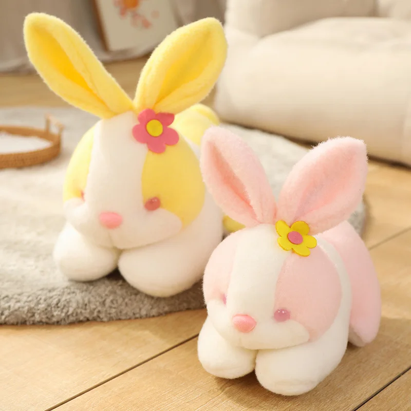 

Имитация милого мягкого кролика с цветком, мягкие милые игрушки-кролики, мягкие плюшевые игрушки-кролики, декор для комнаты, хороший подаро...