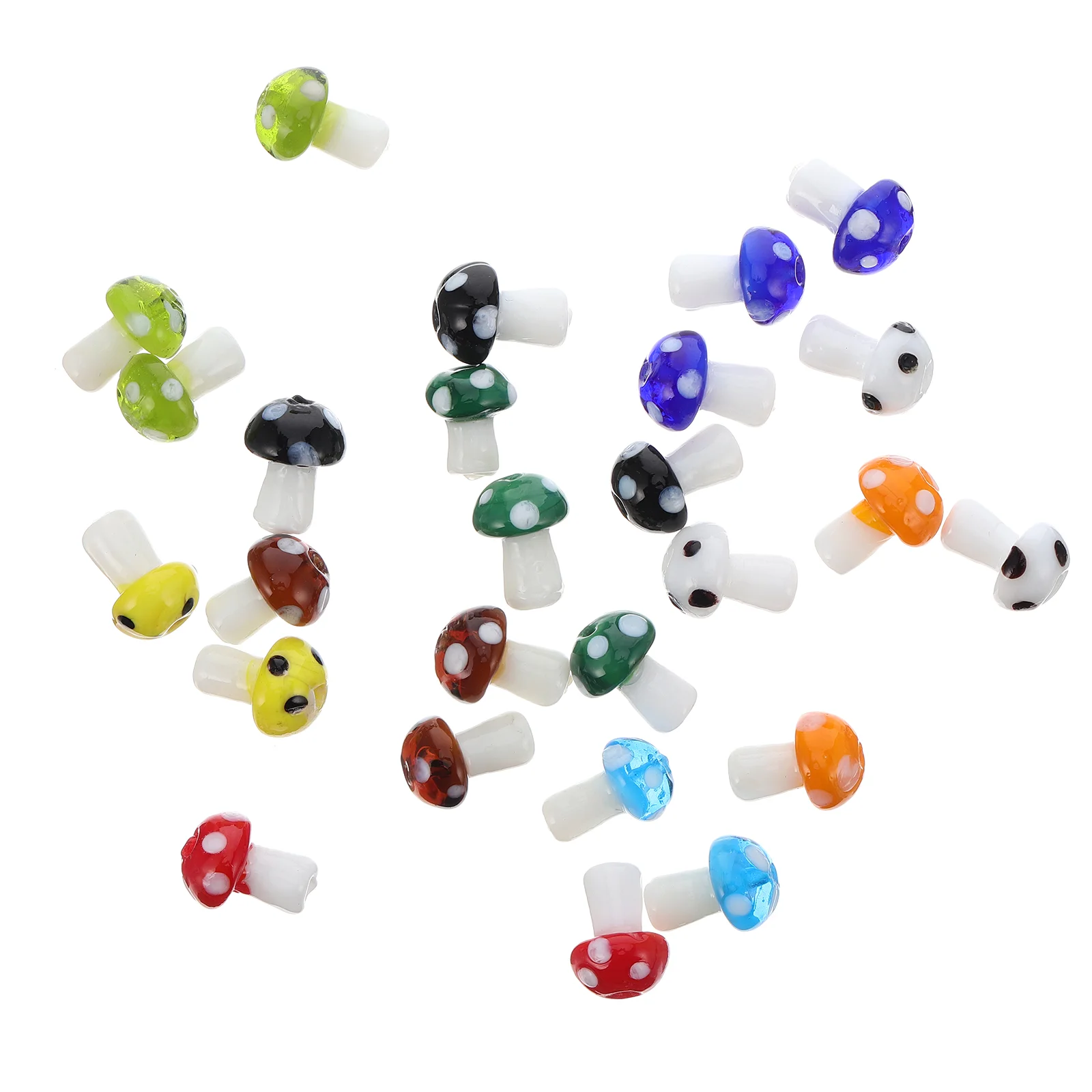 

25Pcs Cartoon Mushroom Shape Hanging Pendants DIY Glass Decorative Materials
