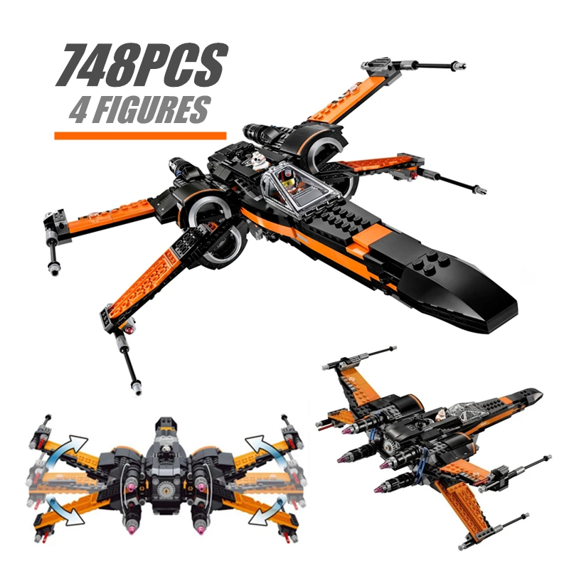 

Disney 748PCS Stars Fighter Space Wars Poe X-wing Aircraft Fighter FIT 75102 Building Blocks Bricks Toys Kid Gift Boys Set