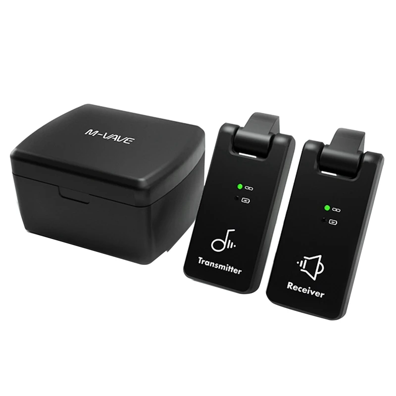 

M-VAVE 2.4G Wireless Guitar System Transmitter Receiver 4 Channels Guitar Wireless Rechargeable Box For Guitar Replacement