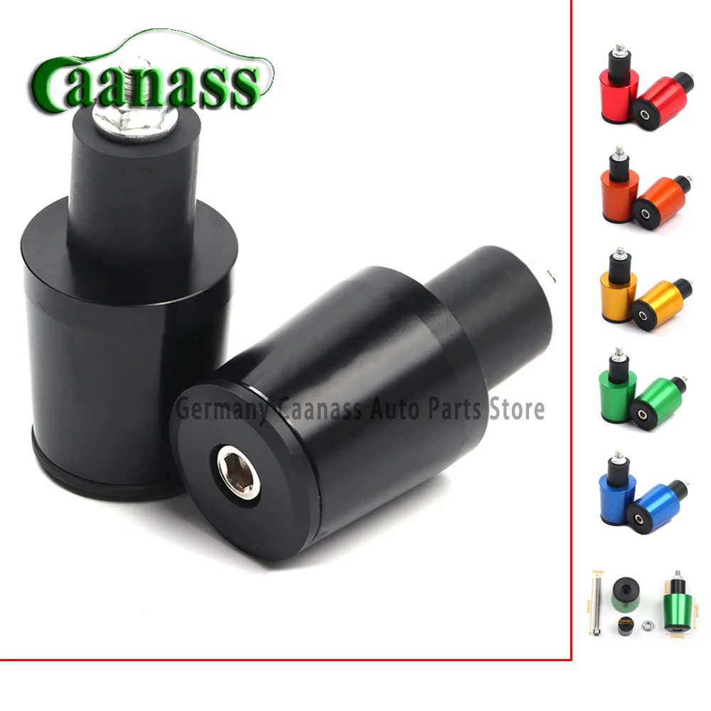 

7/8'' Handle Bar End Motorcycle Handlebar Grips Cap Anti Vibration Plug Universal