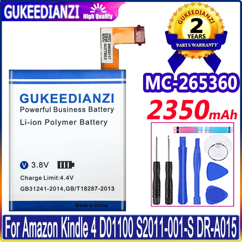 

Bateria 2350mAh Batterie MC-265360 Battery For Amazon Kindle 4 5 6 515-1058-01 D01100 S2011-001-S DR-A015 High Capacity Battery