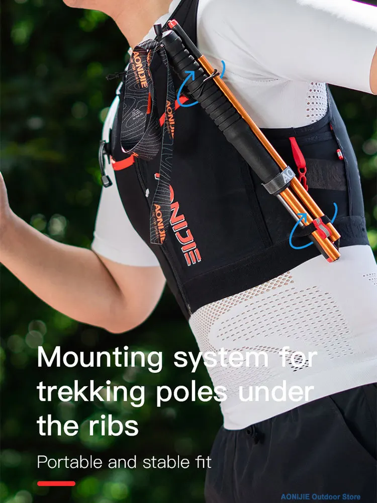 AONIJIE Running Vest Men Women Quick Dry Close Fitting Hydration Backpack Bag with Zipper for Marathon Hiking 6-10L C9106