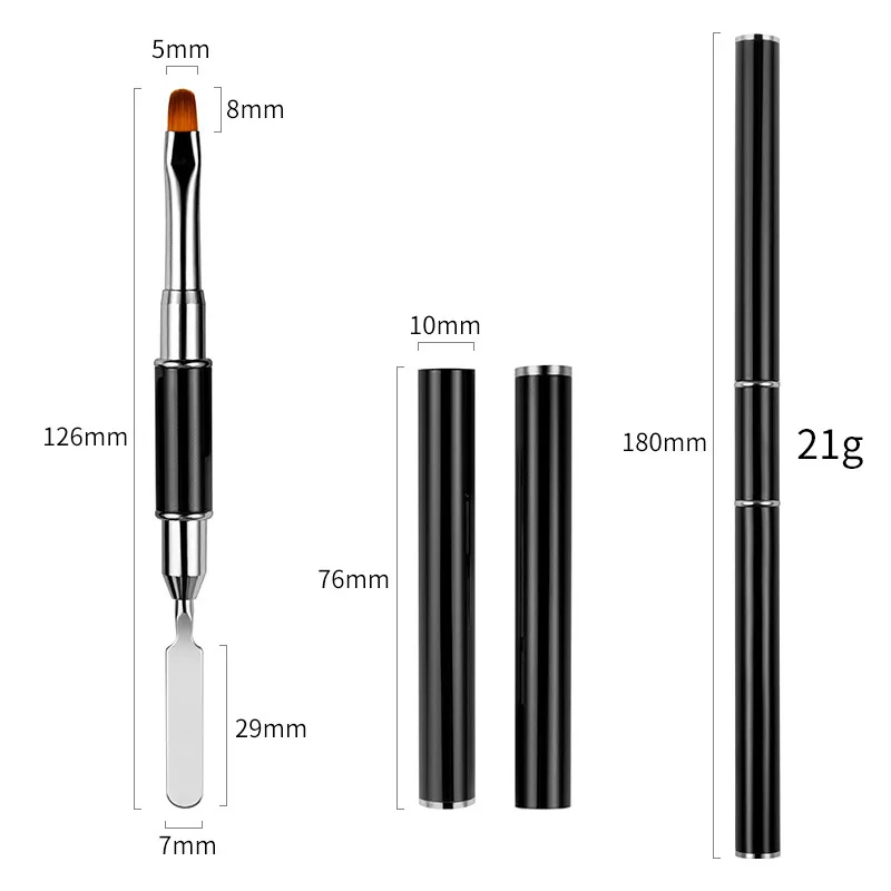 Двусторонние кисти для нейл-арта акрилового УФ-геля наращивания рисования